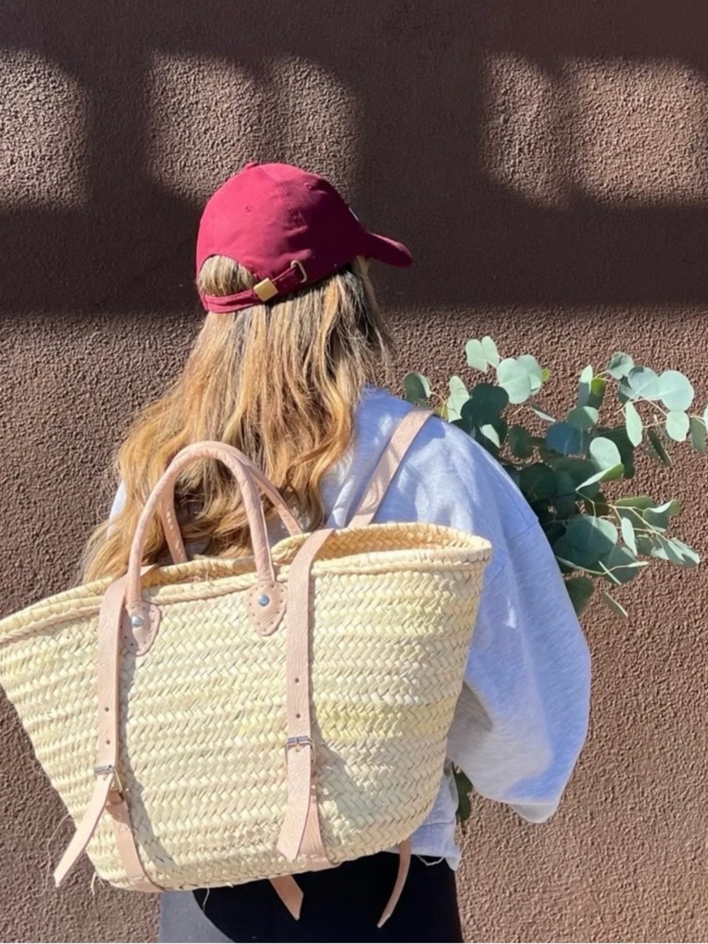 Franki Resort Straw Basket Backpack